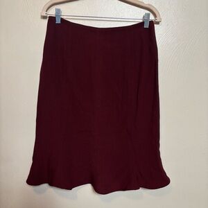 Zelda Women's Skirt‎ Flare Ruffle Cranberry Red Back Zipper Fully Lined Size 6